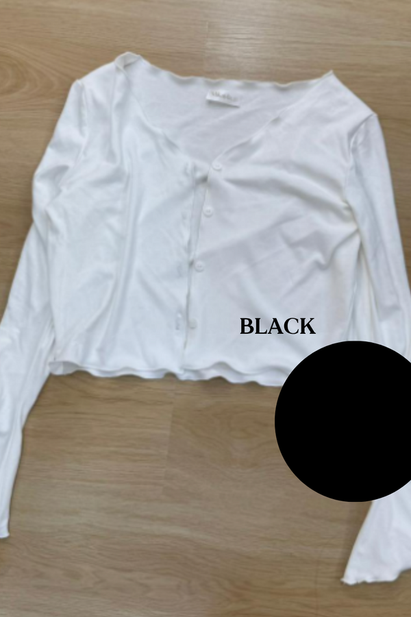 *PO: ETA MID AUG* (BARE/MOCHI) Molie Bell Sleeve Cardigan in Black