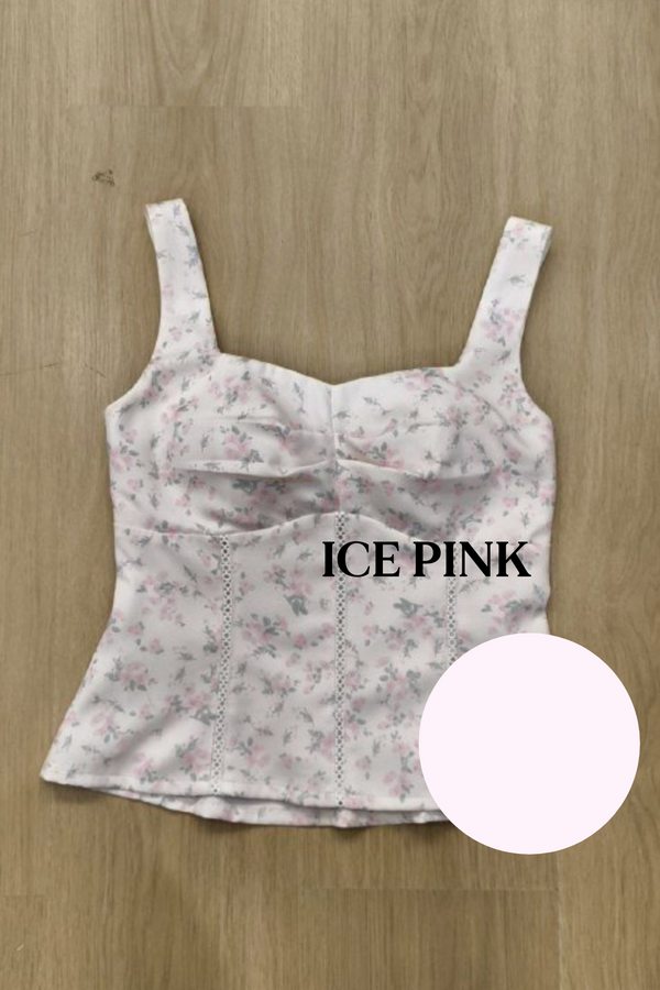 *PO: ETA MID AUG* Raye Floral Top in Ice Pink