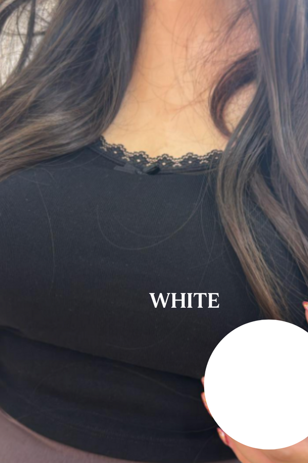 *PO2: MID AUG* (BARE/BASIC) Millie Lace Top in White