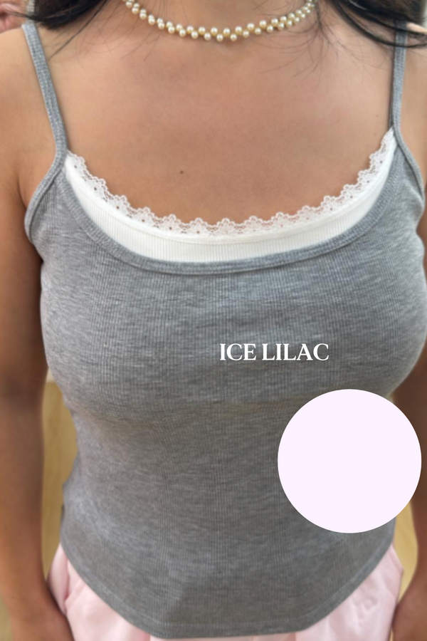 *PO: ETA MID AUG* (BARE/BASIC) Layla Cami Baby Top in Ice Lilac