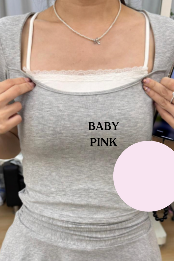 *PO: ETA MID AUG* (BARE/BASIC) Emi Cami Baby Tee in Baby Pink