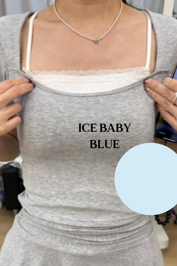 *PO: ETA MID AUG* (BARE/BASIC) Emi Cami Baby Tee in Ice Baby Blue