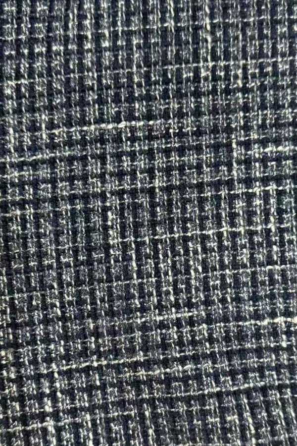 *PO: END AUG* Gemmy Suede Tweed Crop Jacket in Navy with White Threads