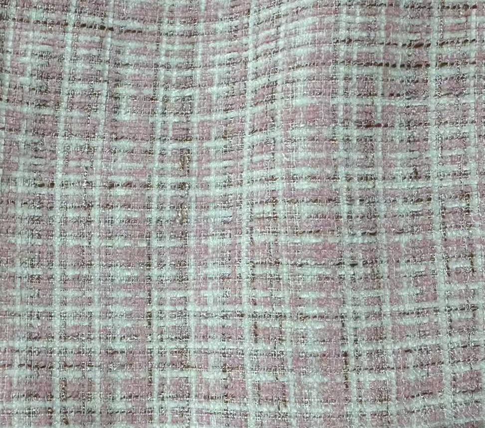 *PO: END AUG* Gemmy Suede Tweed Crop Jacket in Pink with Chocolate Threads