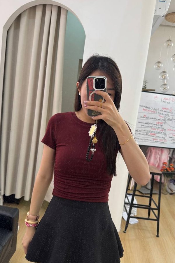 *PO: ETA END AUG* (BARE/BASIC) BB Baby Tee Top in Maroon