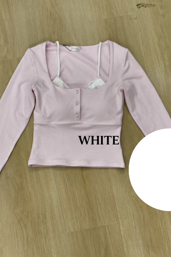 *PO: ETA MID AUG* (BARE/BASIC) Yumi Long Sleeve Top in White