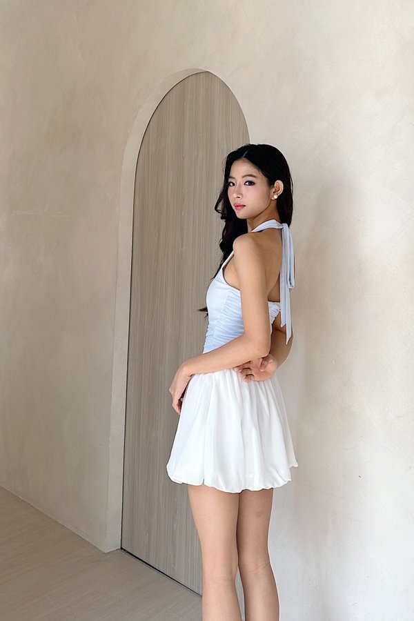 Danica Mesh Halter Top in Ice Blue