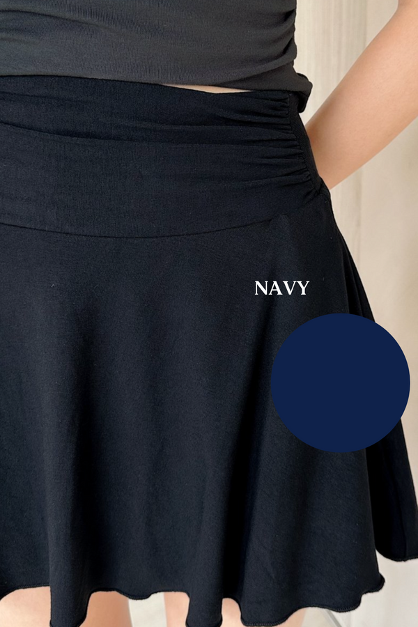 *PO: MID AUG* (BARE/MOCHI) Ri Ruched Skorts in Navy