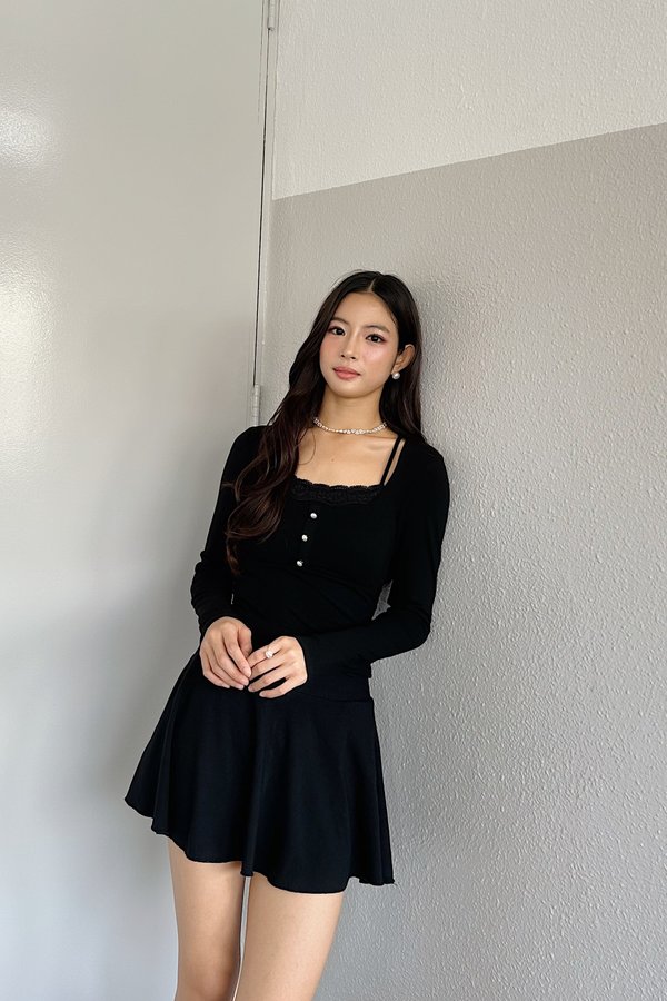 *PO: ETA MID AUG* (BARE/BASIC) Yumi Long Sleeve Top in Full Black
