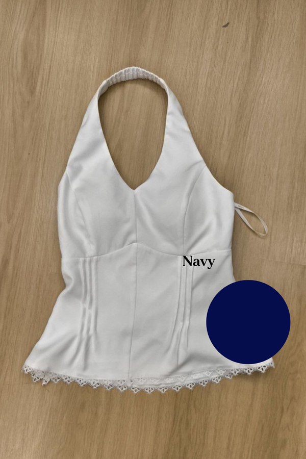 *PO: ETA MID AUG* Nila Halter Top in Midnight Navy