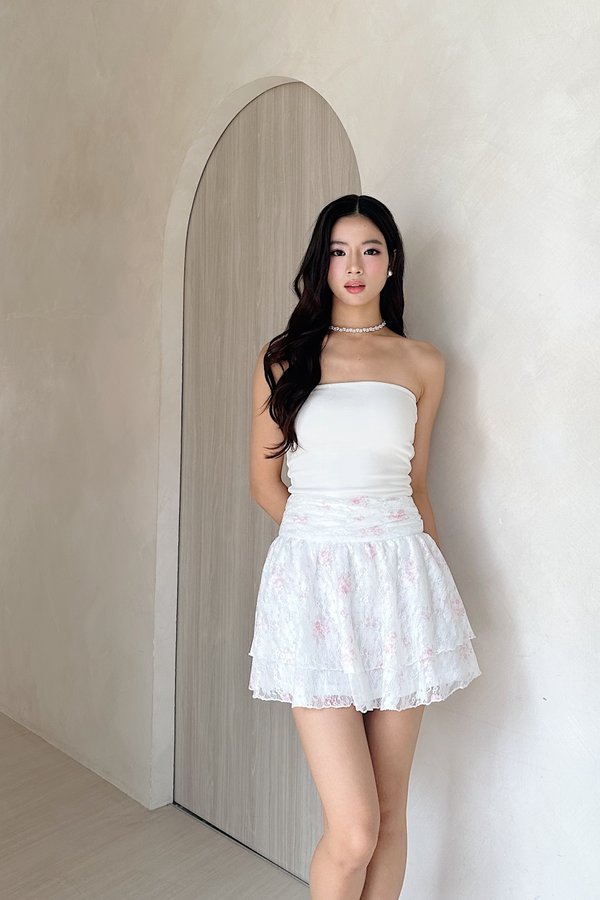 Silvy Lace Skorts in Pink Printed Lace