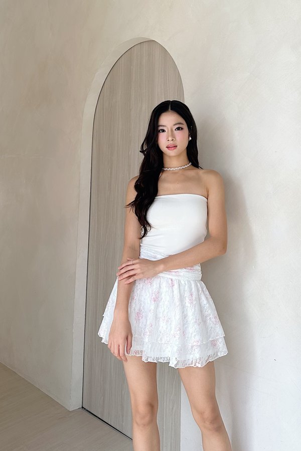 Silvy Lace Skorts in Pink Printed Lace