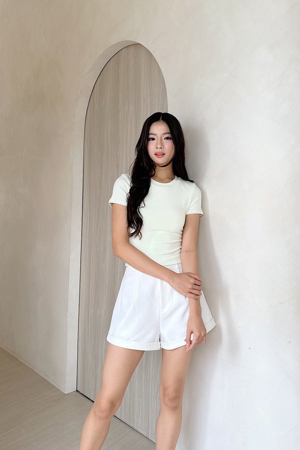 (BARE/BASIC) BB Baby Tee Top in Ice Sage