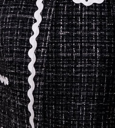 *PO: MID AUG* Cataleya V Waist Suede Tweed Shorts in Black with White Threads