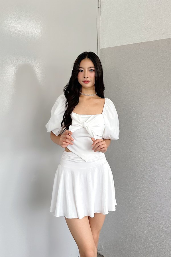 Glenice V2 Handkerchief Sleeved Top in White