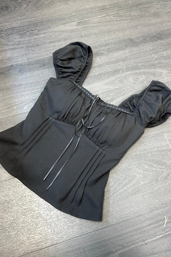 *PO2: ETA END AUG* Vienna Front Ruched Top in Black