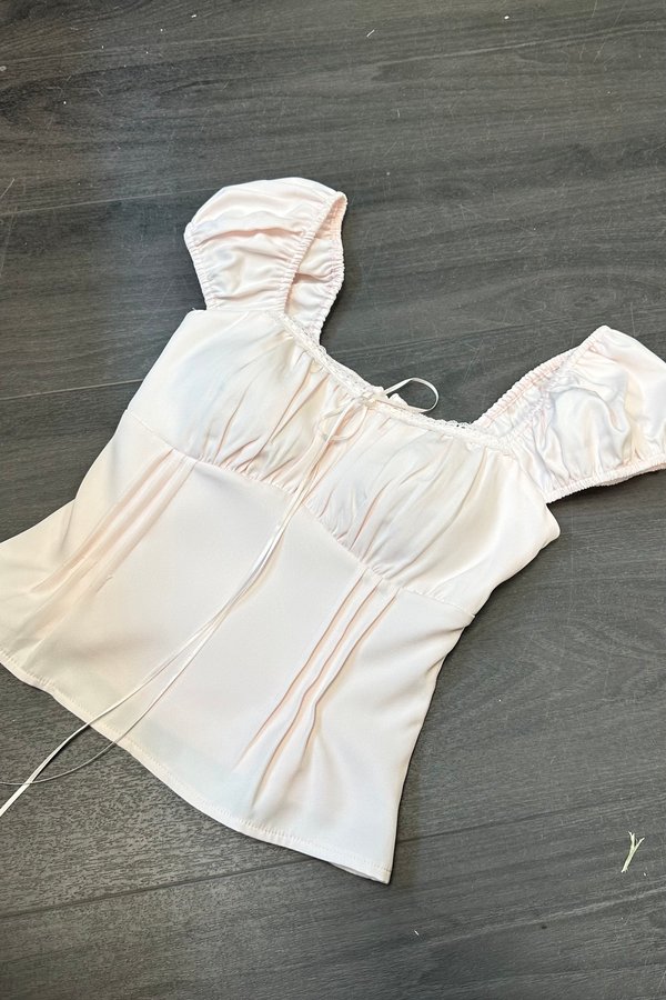 *PO2: ETA END AUG* Vienna Front Ruched Top in Ice Pink