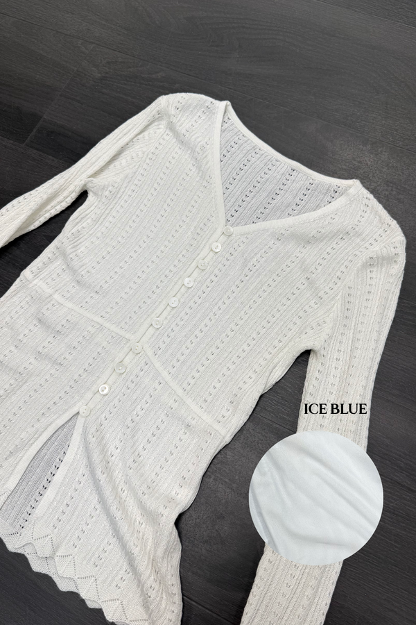 *PO: ETA MID AUG* Cleo Knit Top in Ice Blue