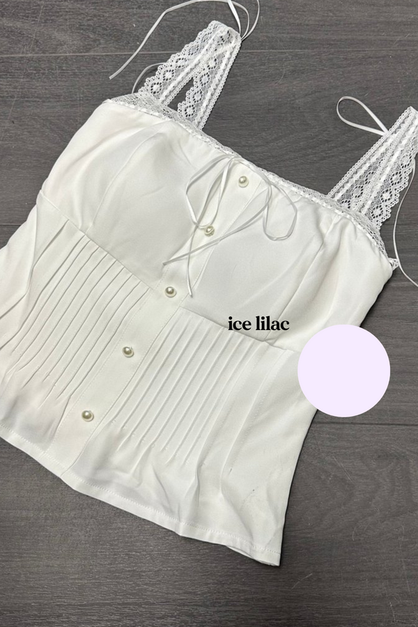 *PO ETA: END AUG* Valeria Lace Strap Top in Ice Lilac