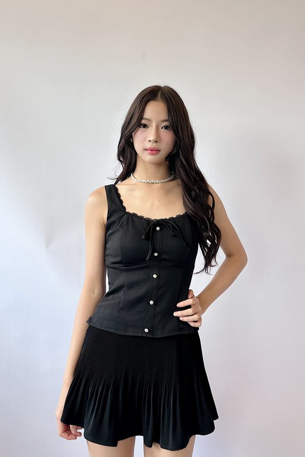 *PO2: ETA MID AUG* Livi Faux Ribbon Top in Black