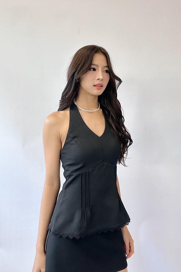 *PO: ETA MID AUG* Nila Halter Top in Black