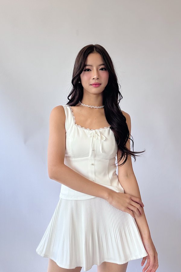 *PO2: ETA MID AUG* Livi Faux Ribbon Top in White