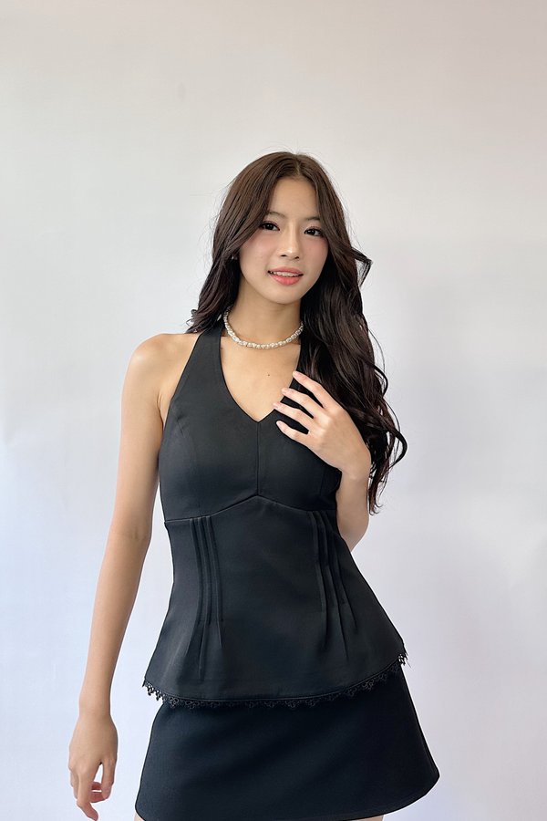 *PO: ETA MID AUG* Nila Halter Top in Black
