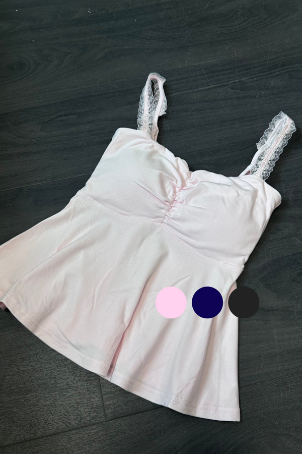 *PO: ETA MID SEPT* (BARE/BASIC) Lumi V3 Babydoll Lace Strap Top