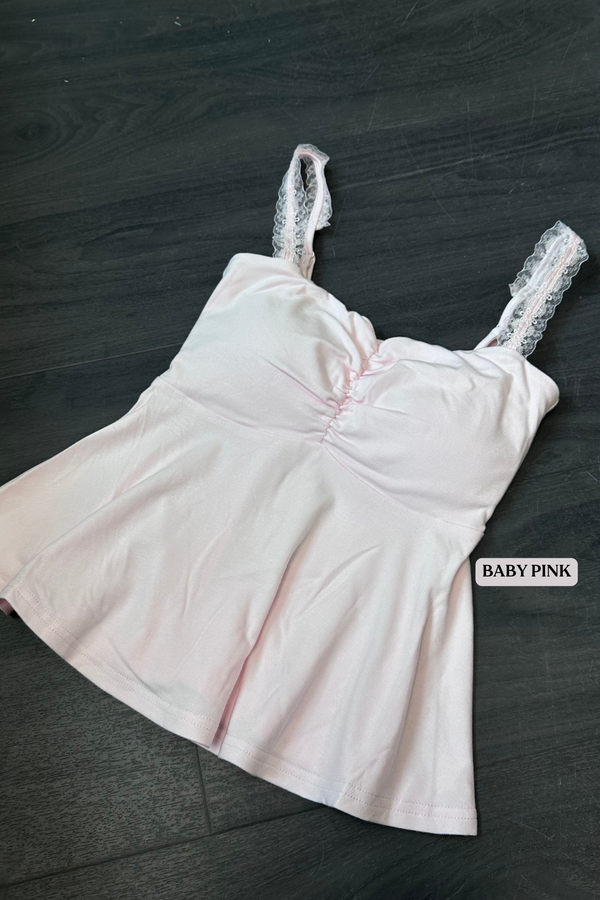 *PO: ETA MID SEPT* (BARE/BASIC) Lumi V3 Babydoll Lace Strap Top