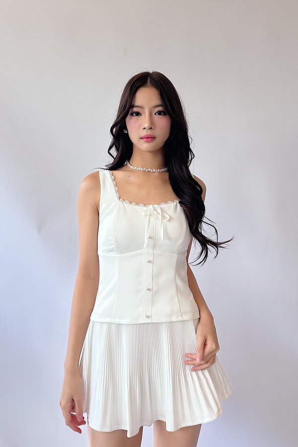 *PO2: ETA MID AUG* Livi Faux Ribbon Top in White