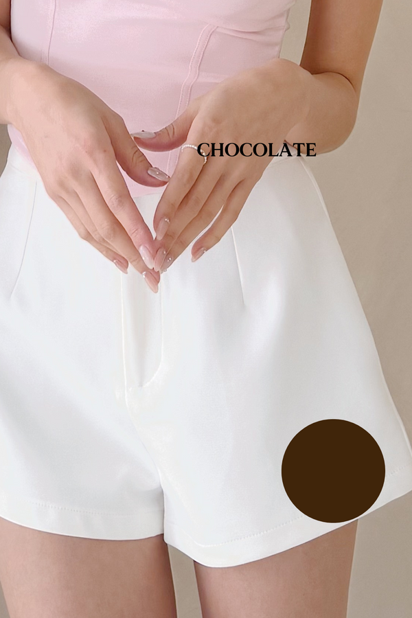 *PO: ETA END AUG* Darcy Front Clasp Shorts in Chocolate