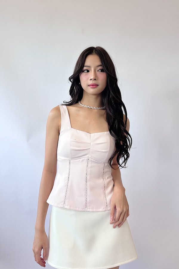 Raye Panel Top in Ice Pink