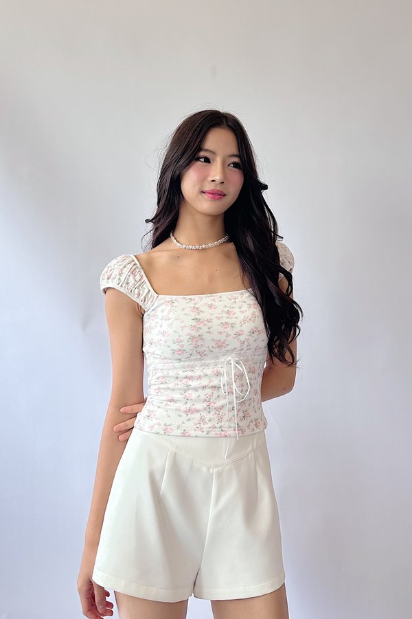 (BARE/BASIC) *Limited Edition* Elsa V4 Lace Ribbon Top in Pink Printed Floral