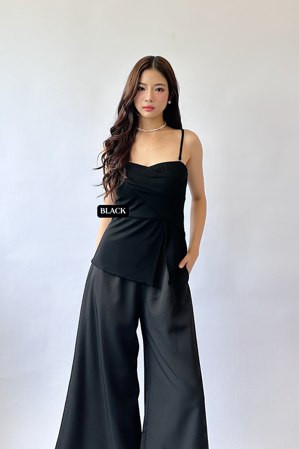 (BARE/BASIC) Imelda Padded Side Slit Peplum Top