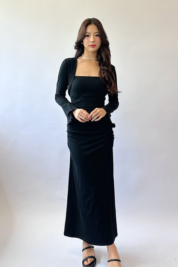 (BARE/MOCHI) Yeoshin Multiway Ruched Midi Dress