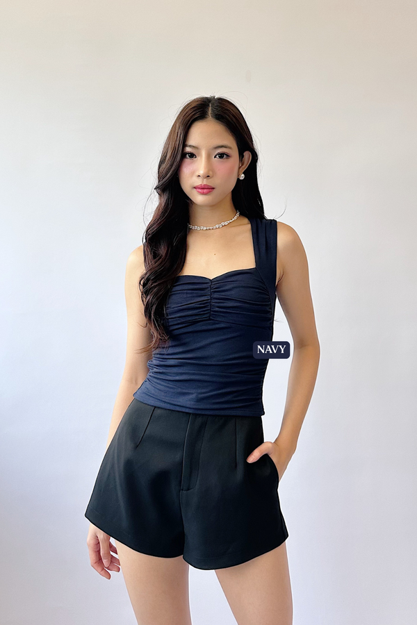 *PO: ETA END SEPT* (BARE/BASIC) Veyra Sweetheart Neckline Ruched Top
