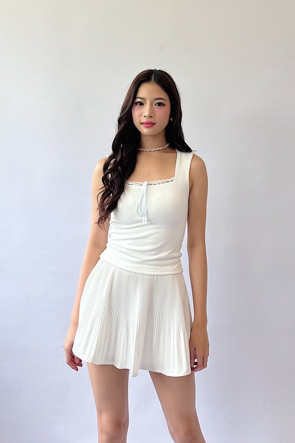 (BARE/BASIC) Anna Lace Ribbon Sleeveless Top