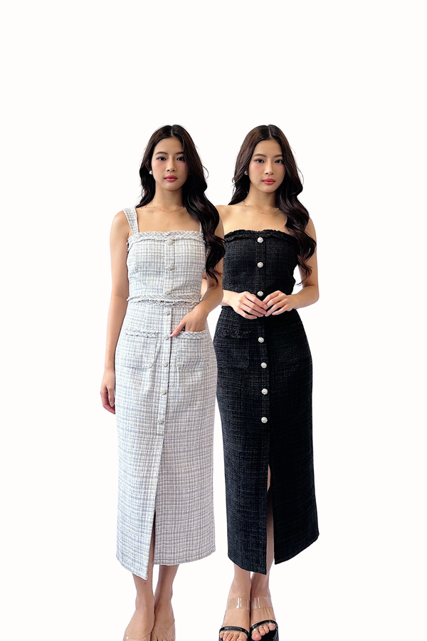 Gemmy Suede Tweed Midi Skirt Gemmy Suede Tweed Midi Skirt