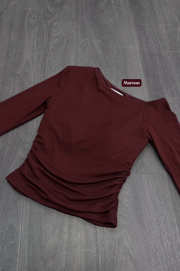 *PO: ETA MID DEC* (PREMIUM/BARE) Wilda Off Shoulder Long Sleeve Top