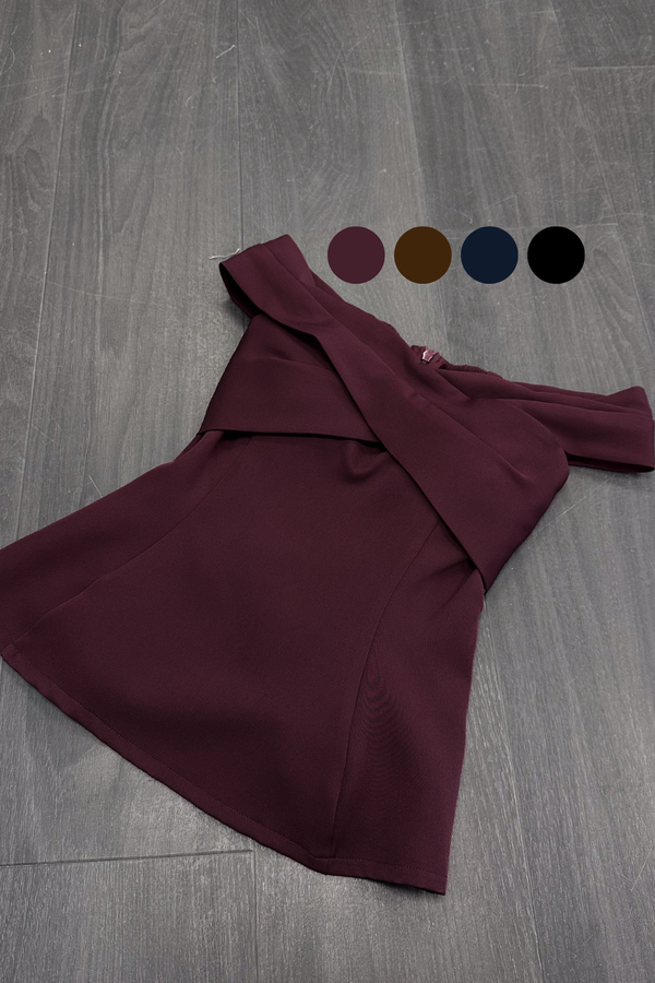 *PO: ETA MID DEC* Zina Panel Off Shoulder Longline Top