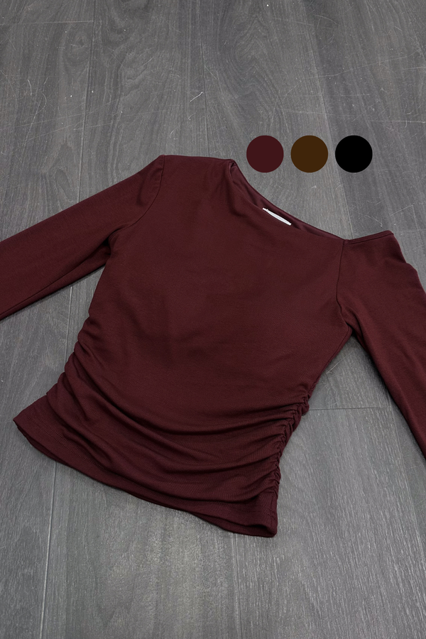 *PO: ETA MID DEC* (PREMIUM/BARE) Wilda Off Shoulder Long Sleeve Top