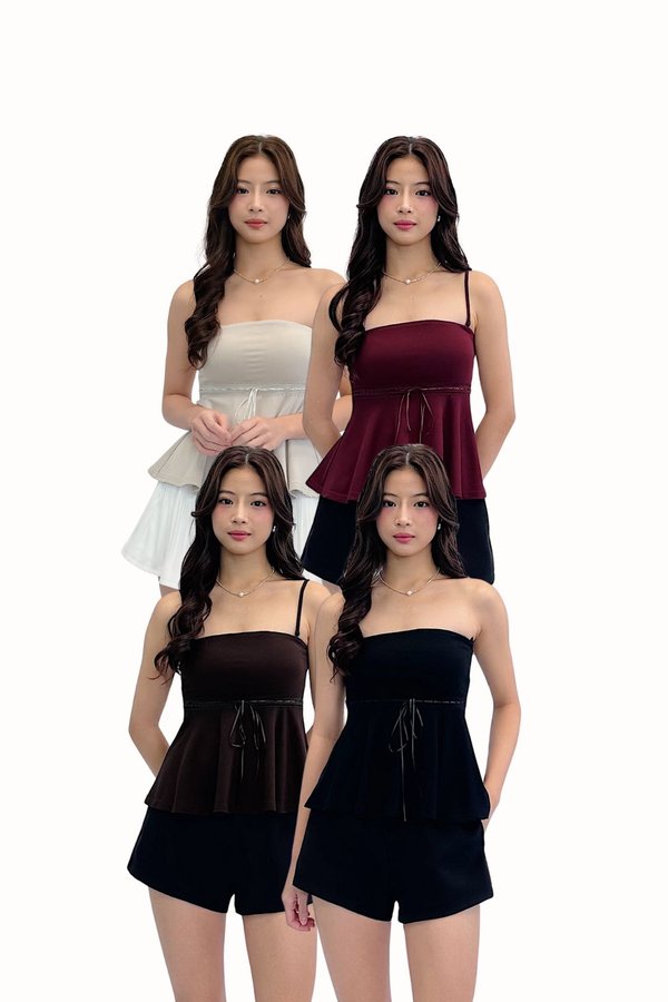 *PO: ETA MID DEC* (BARE/BASIC) Jagi V2 Lace Ribbon Babydoll Top