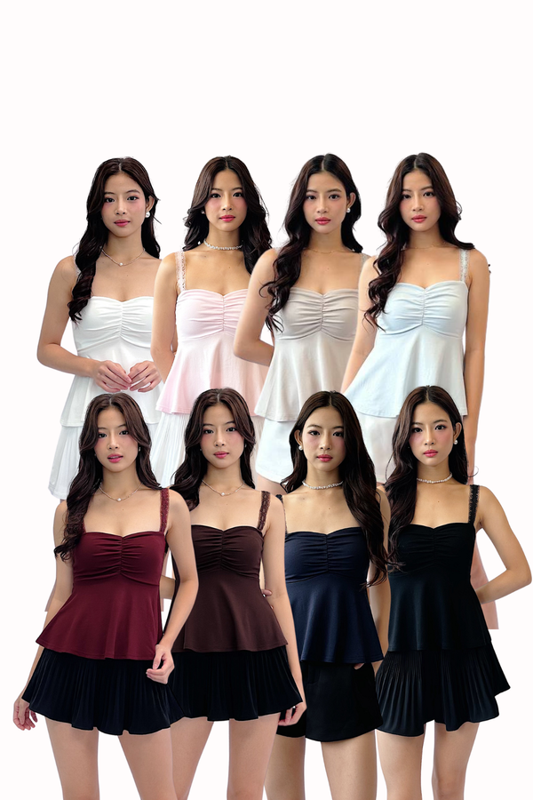 (BARE/BASIC) Lumi V3 Babydoll Lace Strap Top