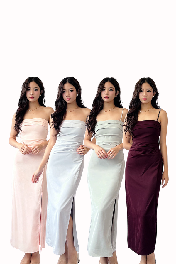 Raelyn Double Overlap Ruched Midi Dress