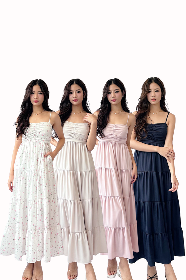 Theodora V2 Sweetheart Neckline Tiered Midaxi Dress