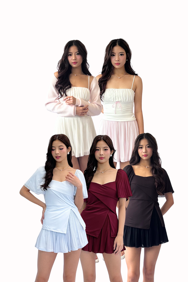 *PO: ETA MID NOV* (PREMIUM ICE MESH) Tiana Micro Pleated Ruffles Mesh Skorts