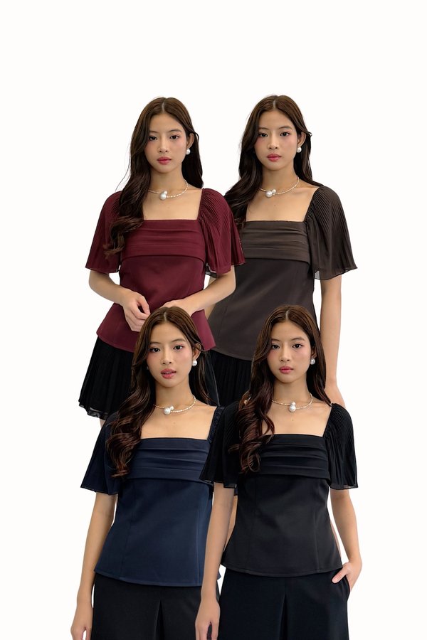 (QUEEN OF TEXTURES) Dylana V2 Panel Mesh Sleeve Top