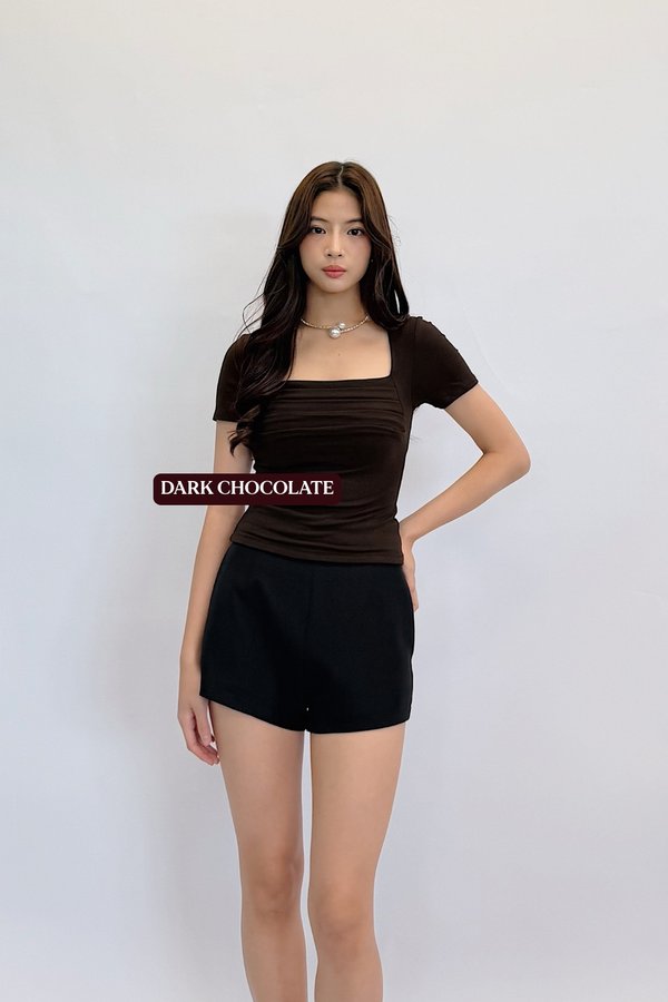 *PREORDER* (PREMIUM/BARE) Teresa V4 Straight Neck Ruched Sleeve Top