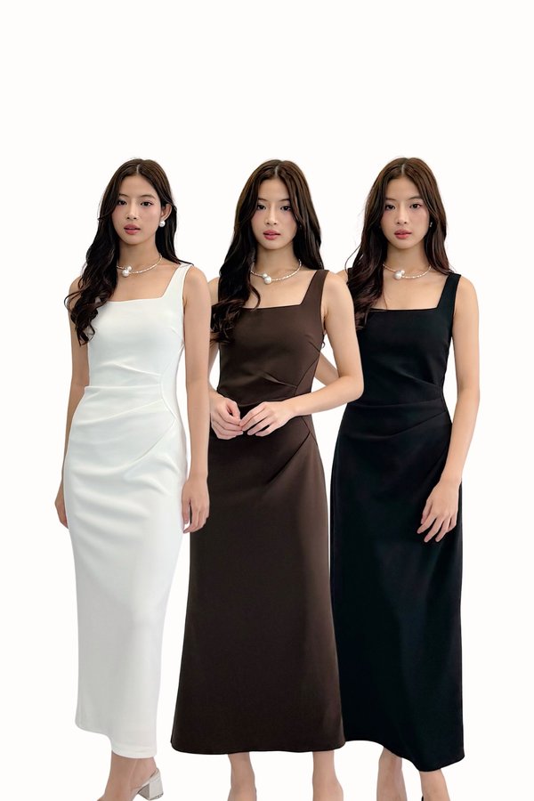 Emery Ruched Midi Dress