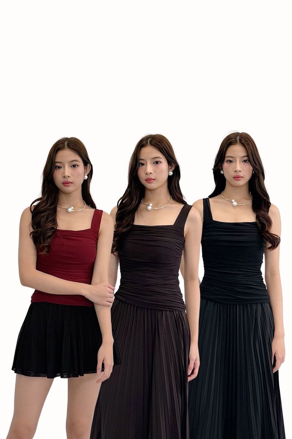 *PREORDER* (PREMIUM ICE MESH) Faustin Slanted Hem Mesh Top